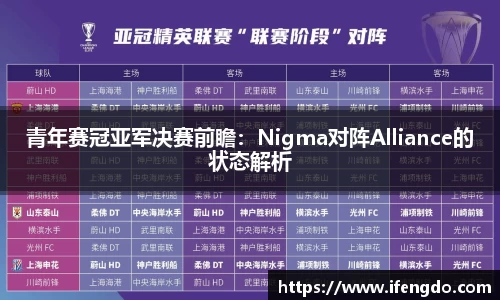 青年赛冠亚军决赛前瞻：Nigma对阵Alliance的状态解析